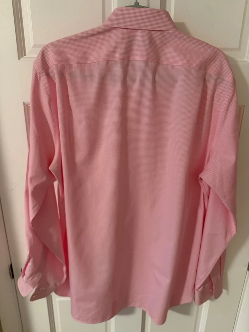J. Crew Pink Men's Pink Gingham Thompson Dress Shirt Large 16-16.5 Wrinkle Free